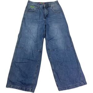 EMPYRE Wide Leg Jean High Rise Medium Wash Blue Women's Size 2 Y2K Baggy Skater